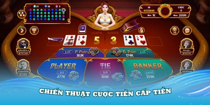 Chiến thuật cược tiền cấp tiền trong Công thức đánh bài Baccarat